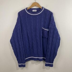Classic Blue Cable Knit Sweater
